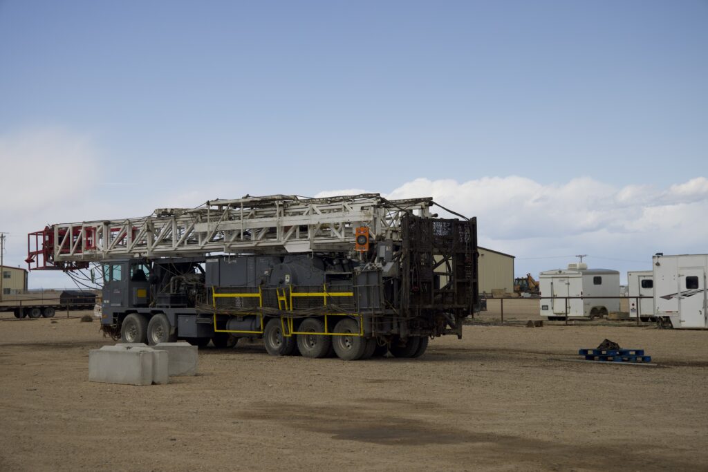A piece of equipment in a yard for the oil & gas industry